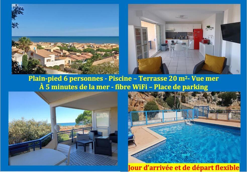 Plain-Pied, Terrasse, Piscine, Pleine Vue Mer, Plage A 6' A Pied, Parking, Wifi Флері Екстер'єр фото